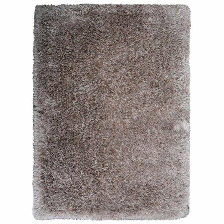 GLITZY RUGS 3 ft. x 5 ft. Hand Tufted Shag Solid Polyester Area Rug, Silver UBSK00059T0032A1